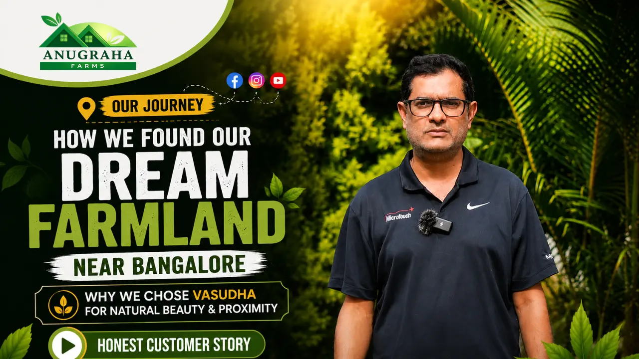 Customer explains how they discovered their dream managed farmland near Bangalore at Vasudha by Anugraha Farms