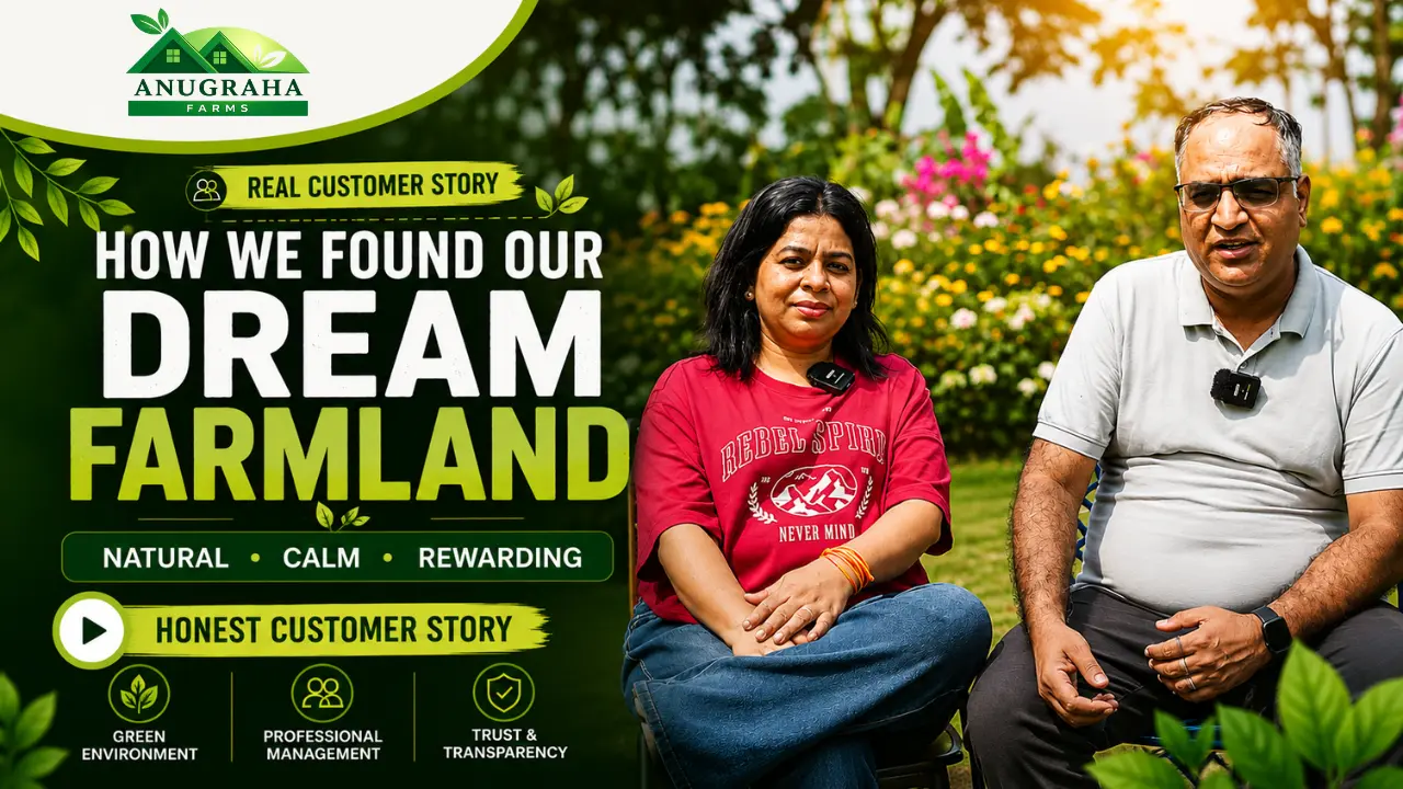 Real customer story about choosing a peaceful managed farmland lifestyle with Anugraha Farms near Bangalore