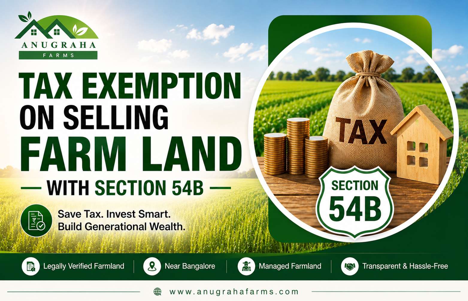 Tax Exemption on Selling Farm Land with Section 54B