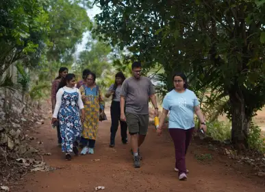 Home owners having morning walk at girivanam by anugraha