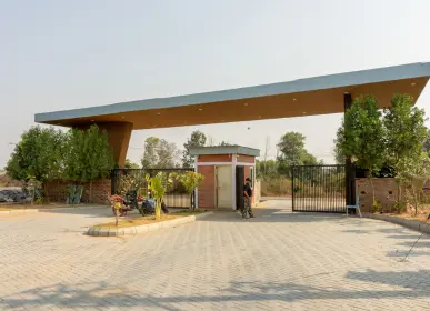 Main entrance and security gate at H2O Farms